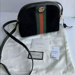 Gucci Ophidia Small Shoulder Bag Black Suede
